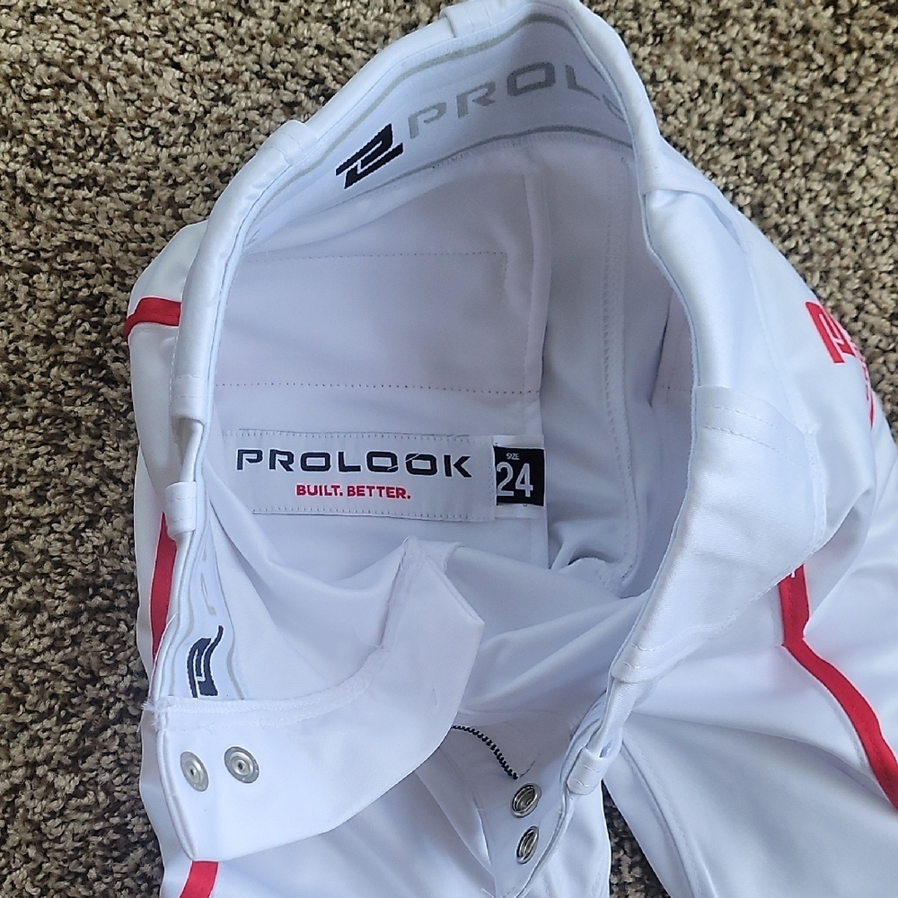 Baseball Dize 24 Kids White Pants with Red Stripes - Picture 4 of 5
